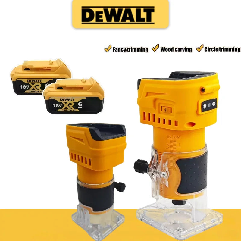 DeWalt Brushless Woodworking Trimmer, Lithium Battery Powered, Rechargeable Household Portable Electric Cutting Tool