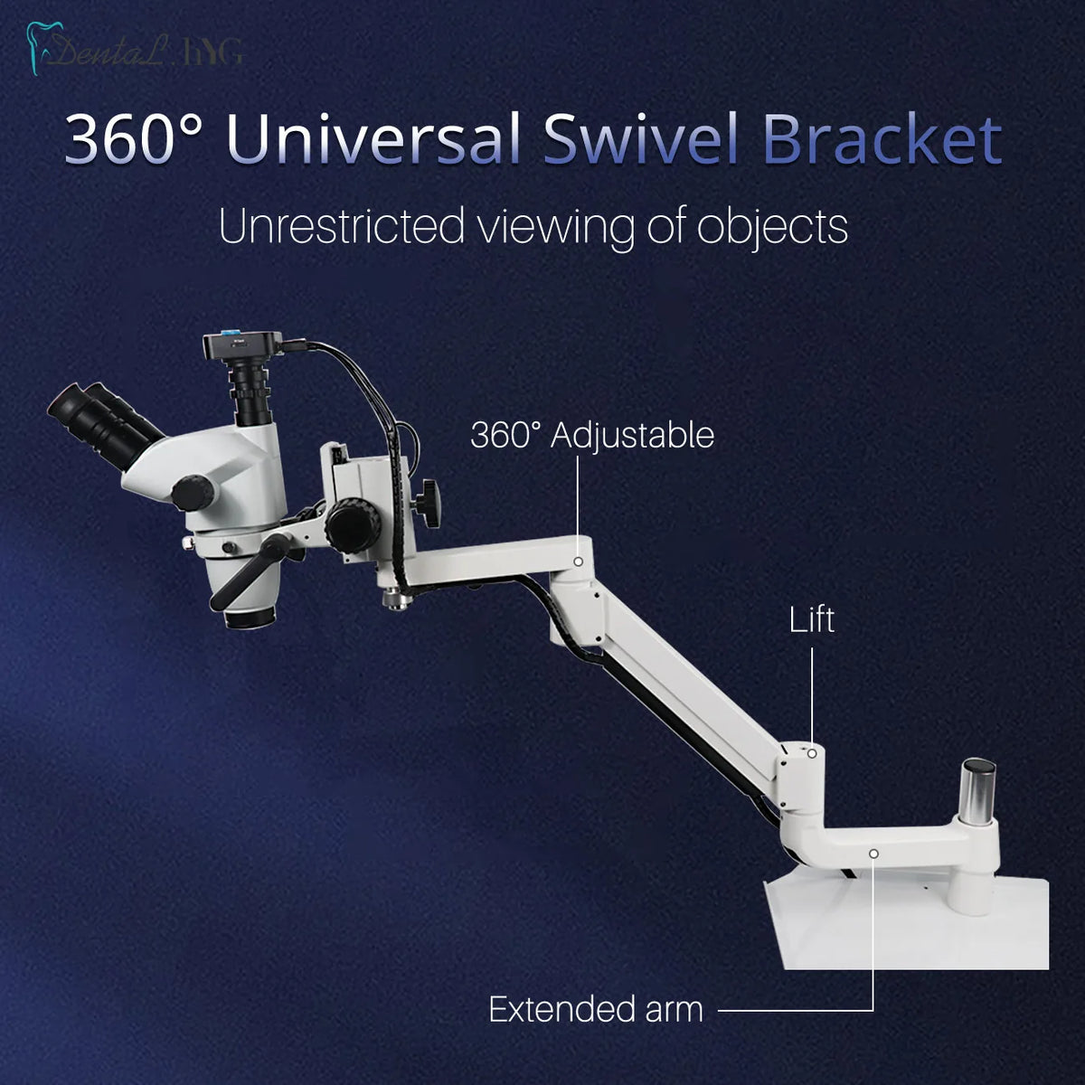 Dental Microscope With Camera Continuous Zoom Dental Root Canal Microscope With LED Light Clip On Chair Table Dental Equipment