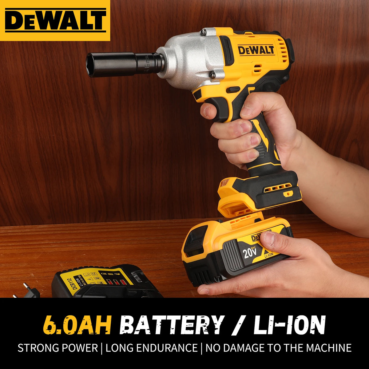 DEWALT DCF900 20V 1/2" Impact Wrench,features a brushless motor Its high torque output makes an ideal choice for tackling tough