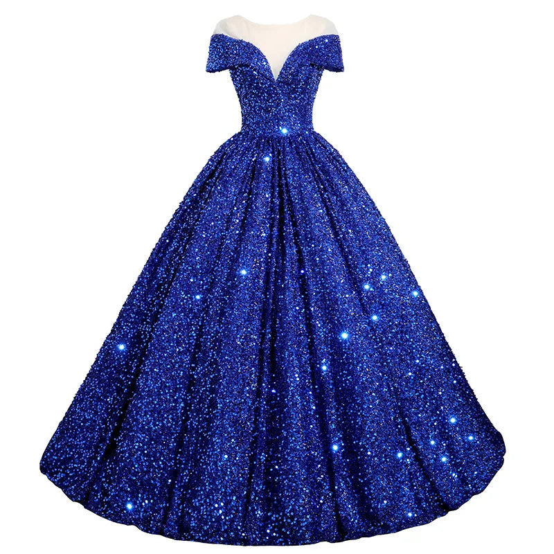 Ball Gown Dress Women Long Dresses Sexy Vestidos Y2k Streetwear V Neck Elegant Splice Party Night Work Off Shoulder Sequins