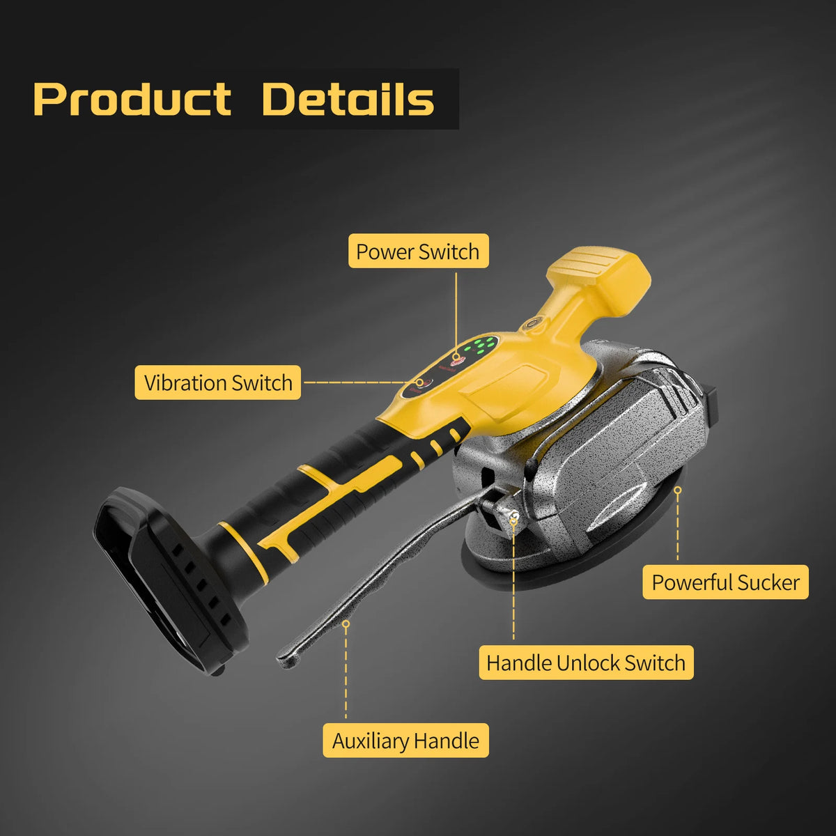 For Dewalt 20V Battery Tile Vibrating Tool Slip-proof Vibration Machine Suction Cup Vibrator Handheld Tiling Leveling Laying
