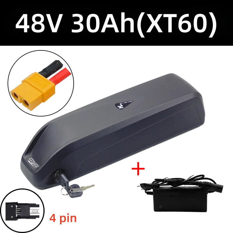 Hailong Downtube Lithium Battery 36/48/52V, 12-30Ah Capacity for Bafang BBS02 BBS03 BBSHD E-Bike Motors