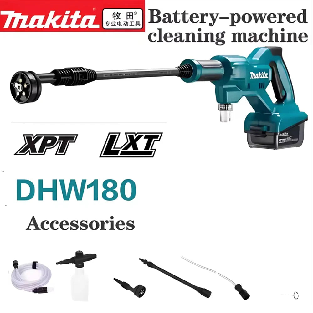 2026 New Model Makita DHW180 18V LXT Cordless High‑Pressure Washer Portable High‑Flow Battery Powered Cleaning Power Tool