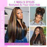 Highlight Ombre Lace Front Wig Human Hair Body Wave Pre Plucked 1B/30 Lace Front Human Hair Wig 200 Density 30 Inch For Women