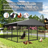 Gotland Dog Kennel Outdoor 10 x10 x6 FT, Dog Cage Outdoor for Medium/Large Dogs with Waterproof Roof Double Secure Locks Ground