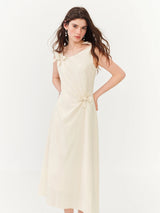 FSLE【L'amour Series】Summer Women's French Style Spaghetti Strap Slip Elegant Dress Waist-Cinching Maxi Coquette Effortless Style
