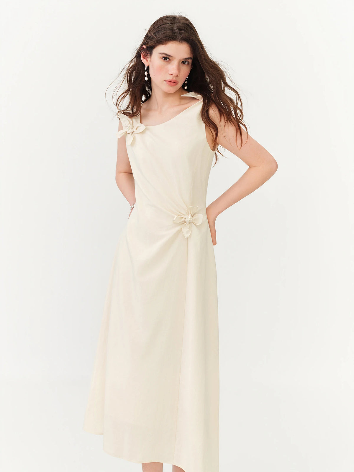 FSLE【L'amour Series】Summer Women's French Style Spaghetti Strap Slip Elegant Dress Waist-Cinching Maxi Coquette Effortless Style