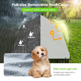 10 by 10 ft Outdoor Dog Kennel Heavy Duty Dog Pens Outside with Waterproof Roof Metal Dog Run Fence with Galvanized Welded Wire