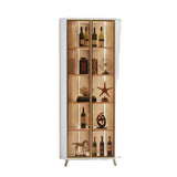 Corner Cabinet with Light Solid Wood Living Room Corner Corner Cabinet Display Bookcase Storage Triangle Cabinet Dining