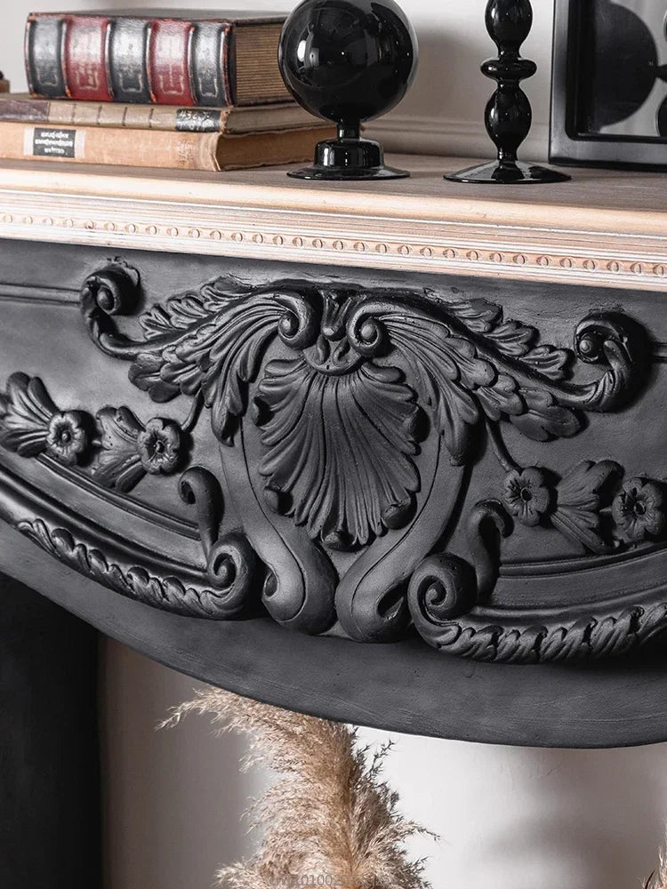 French retro fireplace decorative living room against the wall simulation finished fireplace rack solid wood porch antique