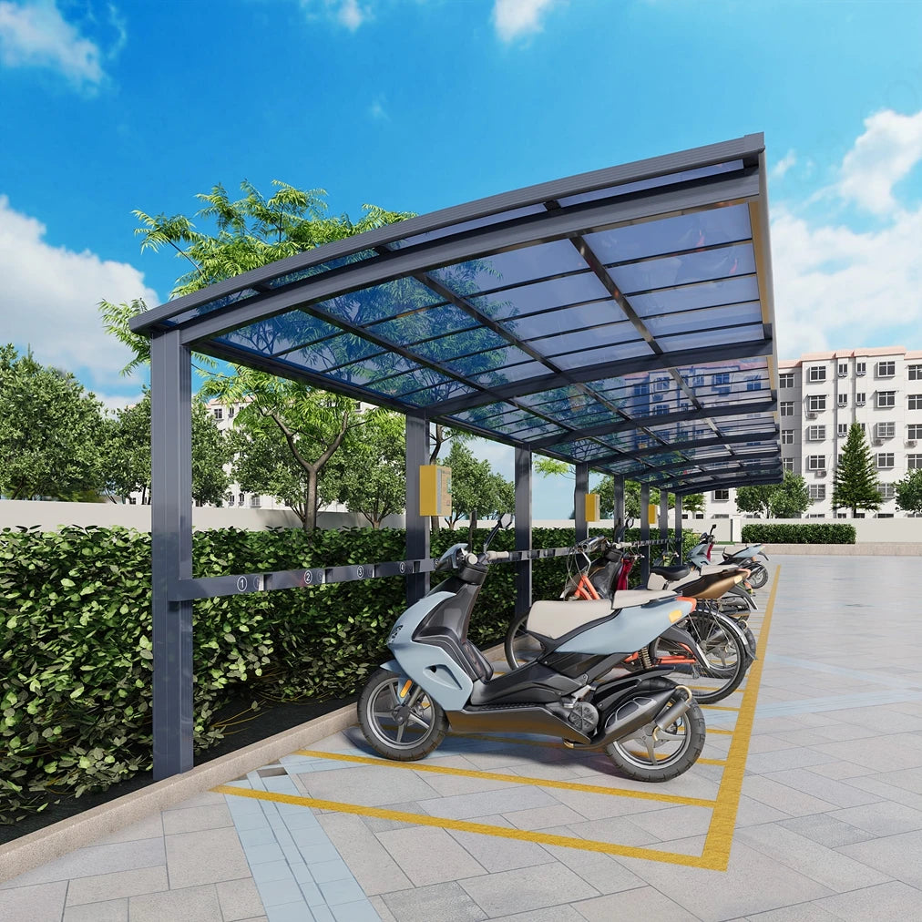 Modern Aluminum Carport Single L-shape Customized Outdoor Garden Parking Shelter for Driveway Yard Garden Canopy Tent