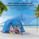 4-6 Person Pop Up Beach Tent with 360° Removable Canopy, UPF 50+ Sun Shelter, Automatic Setup, Portable Cabana for Outdoor