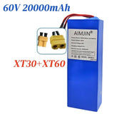 16S5P 60V 20Ah lithium battery pack 2000W high-power with built-in BMS for Motorcycle, scooter, Bicycle MotorReplace battery