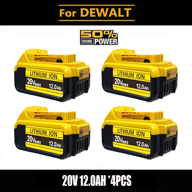 Compatible Replacement Battery For DeWalt 20V/60V 12Ah Lithium Battery Fit DCB200 DCB203 DCB204 DCB205 DCB206 Power Tools