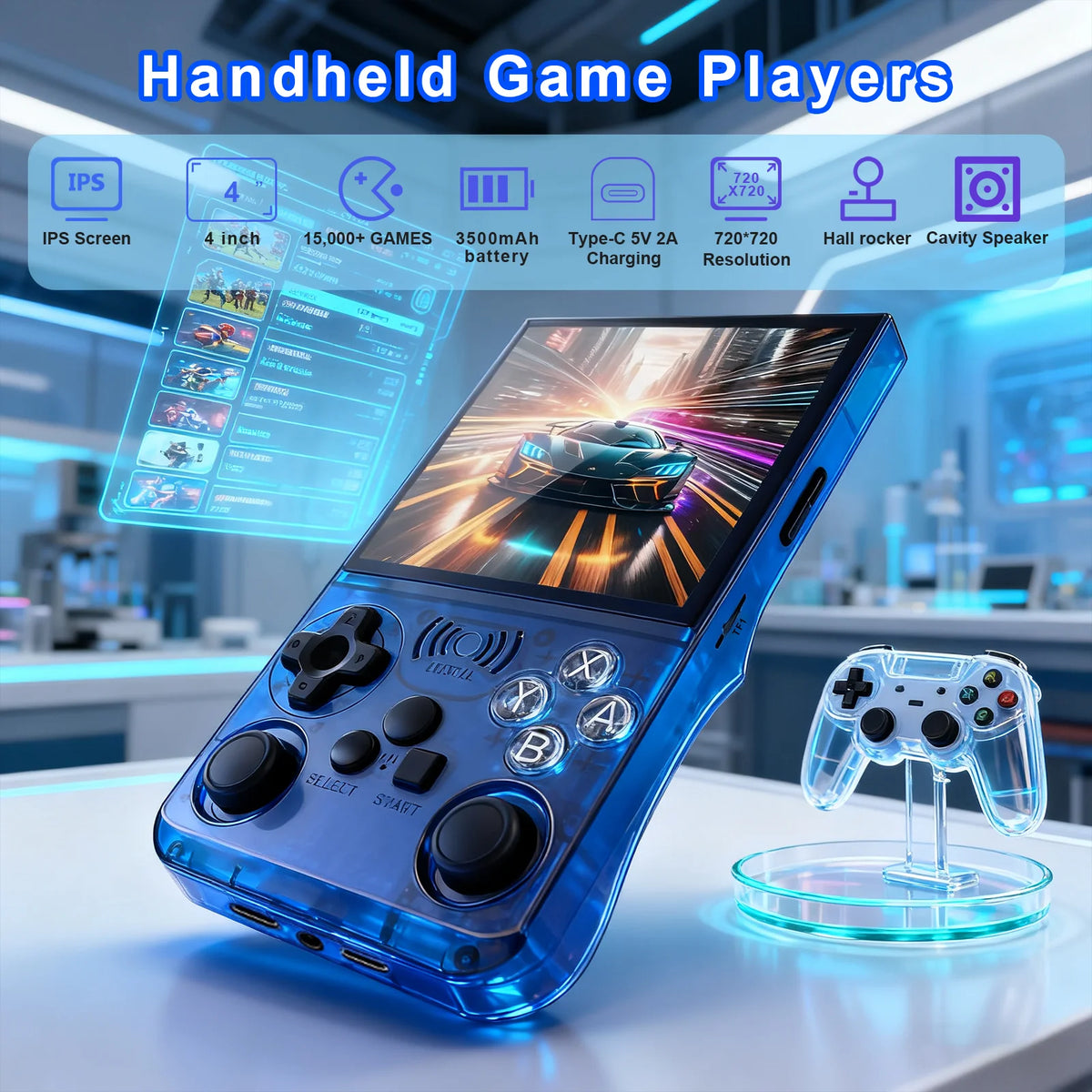 GAMINJA Handheld Console ANS13 4.0-inch IPS Screen Retro Handheld Console Pre-loaded with 15,000+ Games Linux System Portable