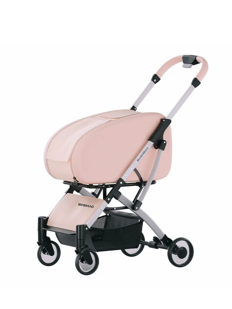 15kg Luxury Foldable Pet Stroller - Detachable Aluminum Frame Lightweight Carrier for Dogs/Cats All-Terrain Travel