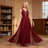 HBLL Sexy Prom Bridesmaid Dresses for Women Elegant Mesh Birthday Evening Party Dress Woman Maxi Sequin Summer Dress Vestidos