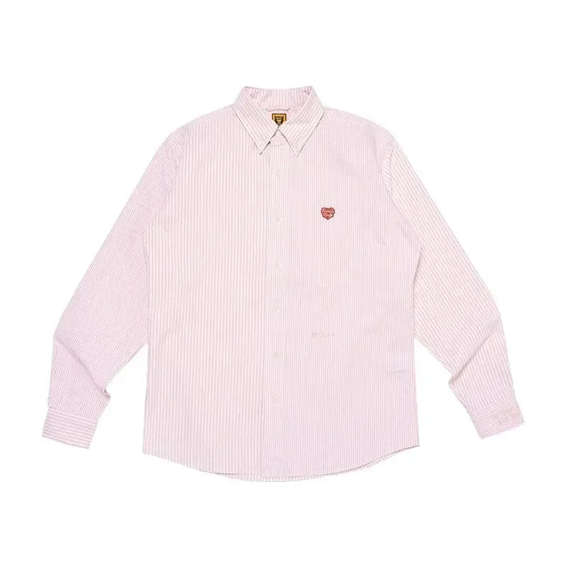 Humanmade Oxford Long Sleeve Shirt Autumn City Boy Casual Embroidered Unisex Top