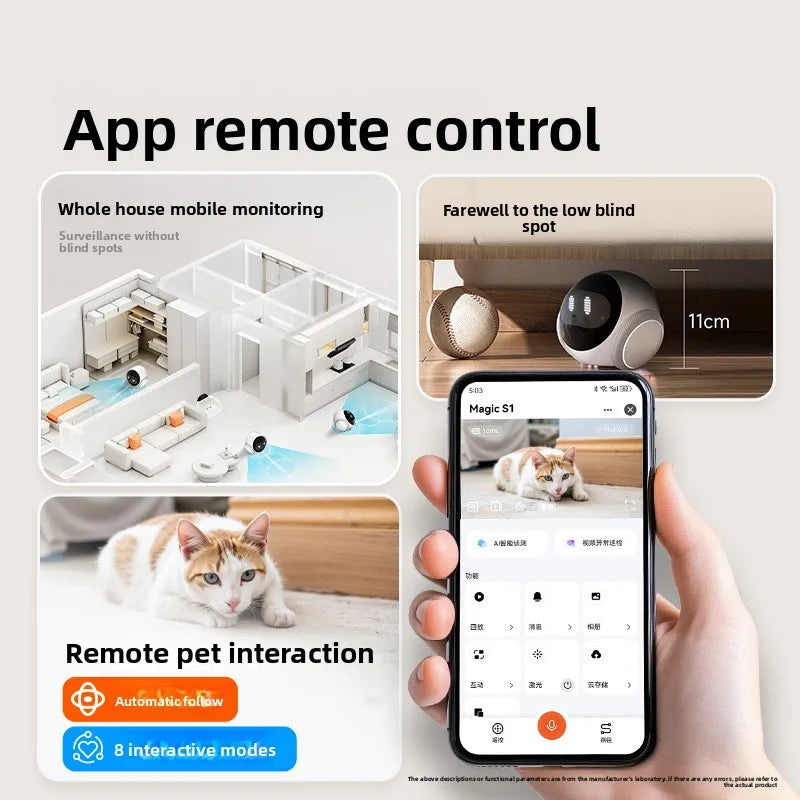 Home intelligent companion robot remote camera mobile monitoring elderly children teasing cats