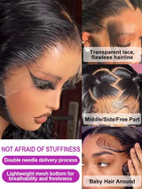 40 Inch Loose Deep Wave Lace Front Human Hair Wig Brazilian Nature Wave Curly Wigs Human Hair 13x6 HD Lace Frontal Wig For Women