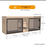 Solid wood cat toilet cabinet cat litter semi-closed odor-proof cat litter box cabinet