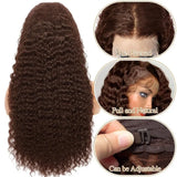 Chocolate Brown HD Lace Front Wigs Human Hair 200% Density Curly Lace Front Wigs Human Hair Deep Wave Wigs Human Hair For Women