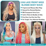 613 13x6 Lace Front Wig Human Hair Body Wave Blonde Lace Frontal Wigs