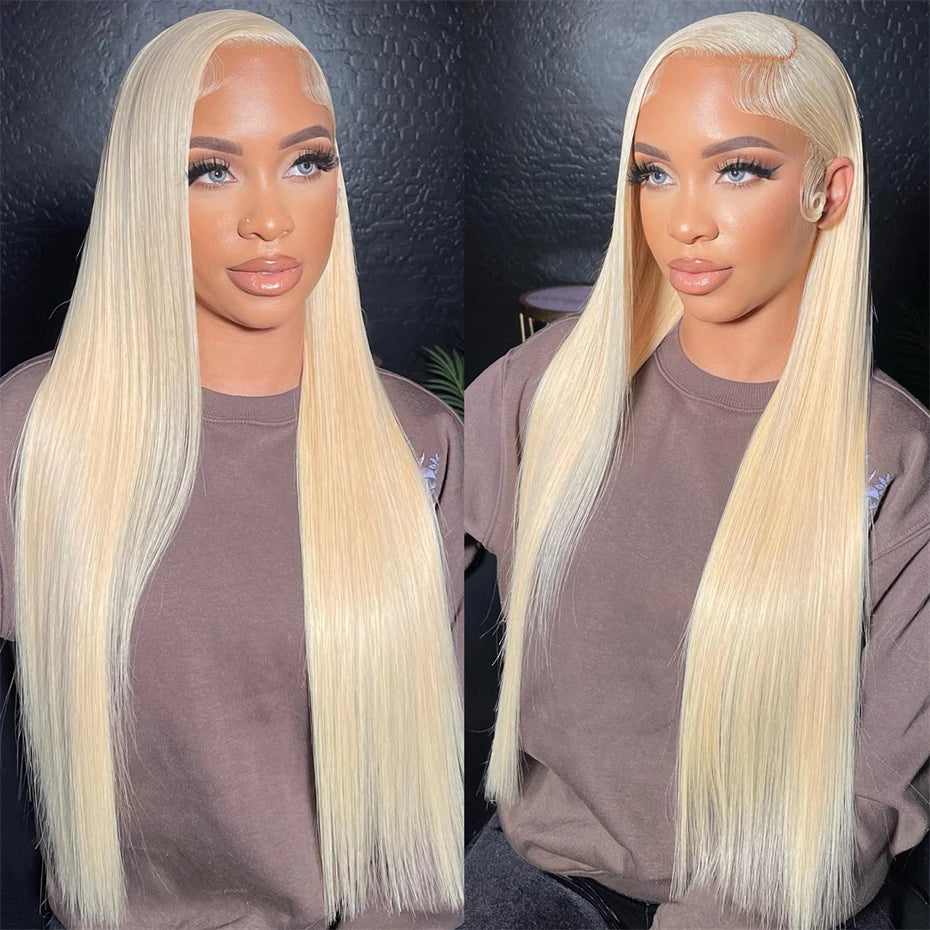 13x6 Purple Lace Front Human Hair Wig Brazilian 613 Blonde Pink Grey