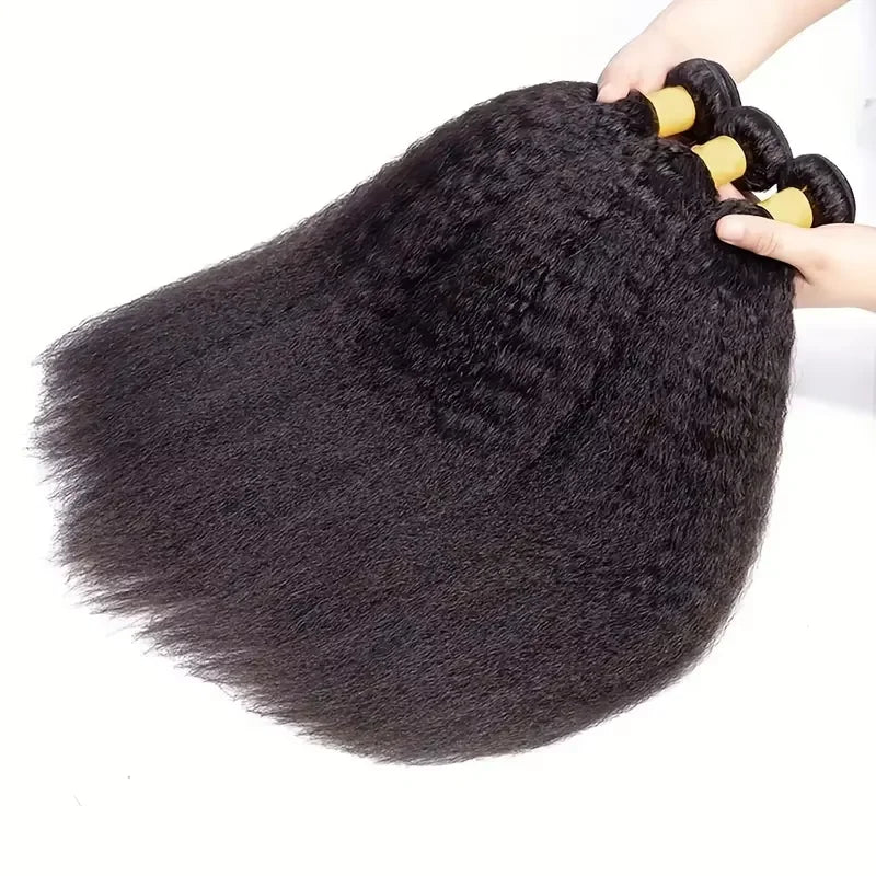 Peruvian Human Hair Bundles Kinky Straight Raw 3 4 Bundles 28 30 Inch Virgin Hair Extension For Women Sew In Quick Weave Bundle