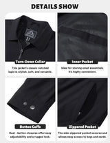 Men's Lightweight Windbreaker Jacket Full Zip Casual Jacket Water-Repellent Coat with Zip Pockets Golf Work Outdoor
