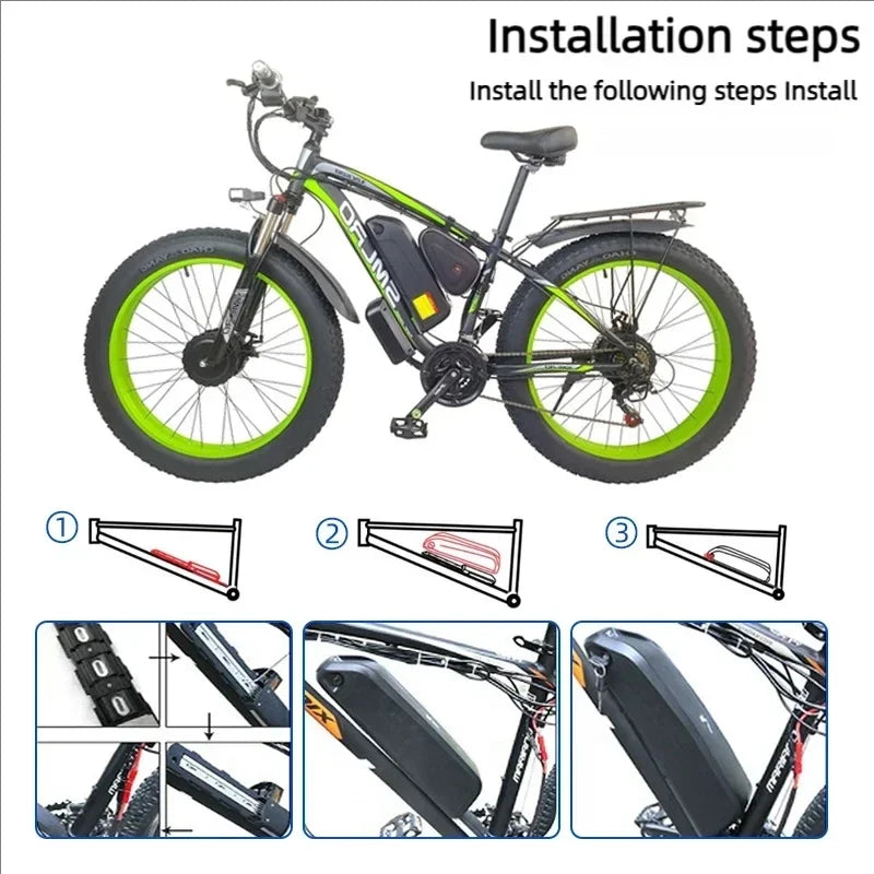 Hailong Downtube Lithium Battery 36/48/52V, 12-30Ah Capacity for Bafang BBS02 BBS03 BBSHD E-Bike Motors
