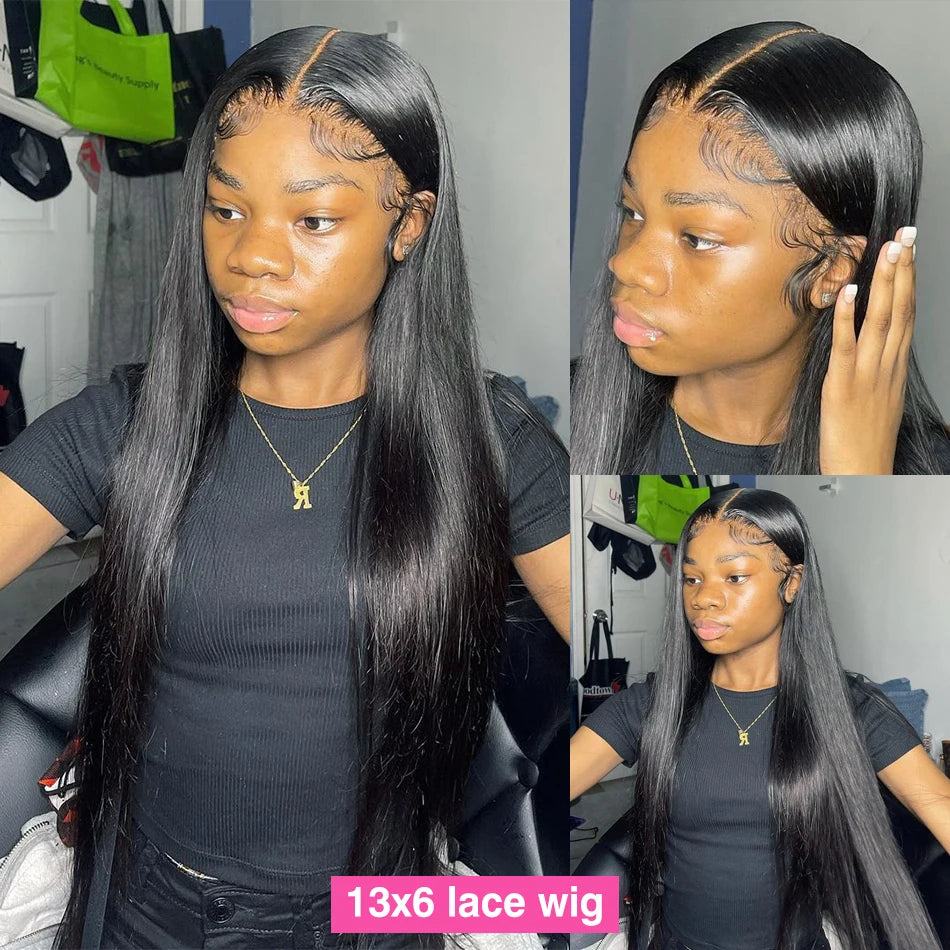 Straight Human Hair Wigs 13X6 Hd Lace Frontal Wig 30 40 Inch 13X4