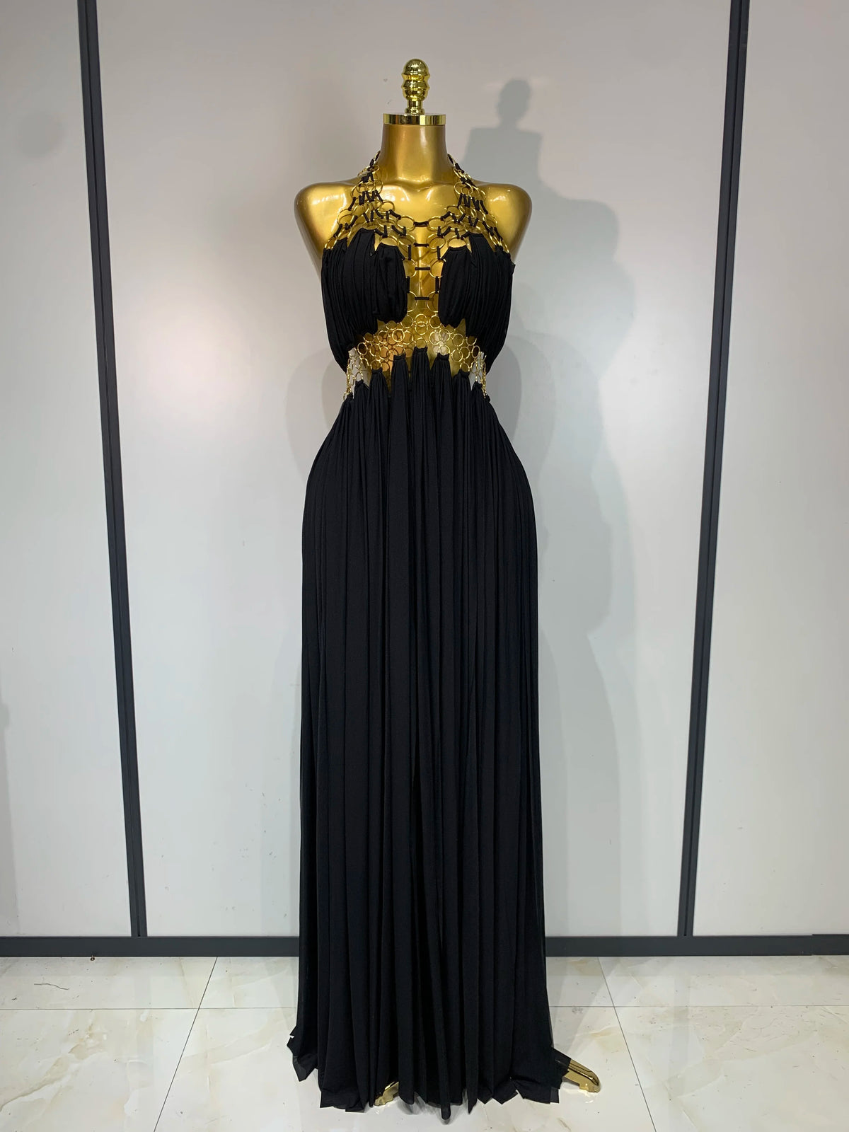 Women Sexy Hollow Out Backless Long Dress Nightclub Bar Stage Performance Costume Eveing Birthday Party Homecoming Dress