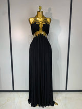 Women Sexy Hollow Out Backless Long Dress Nightclub Bar Stage Performance Costume Eveing Birthday Party Homecoming Dress