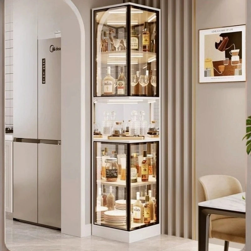Living room corner glass  display cabinet TV cabinet side wine cabinet rack new