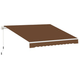 10' X 8' Retractable Awning, Patio Awnings, Sunshade Shelter W/Manual Crank Handle, Customized