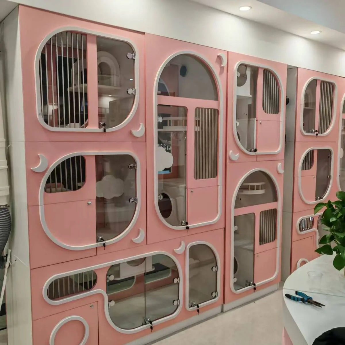 Cat villa cat house household solid wood interior cabinet house free space cat climbing frame integrated cage