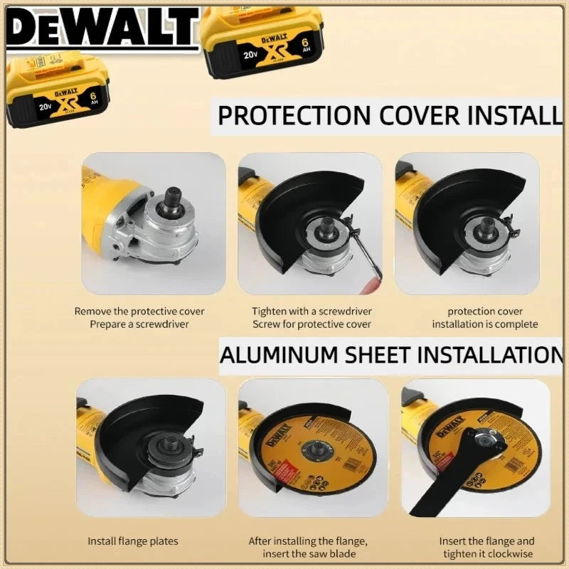 DEWALT DCG406 125mm Cordless Brushless Angle Grinder High Performance Tool for Cutting Polishing Grinding Metal Stone Wood