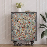 Modern simple household door-to-door solid wood storage shoe cabinet
