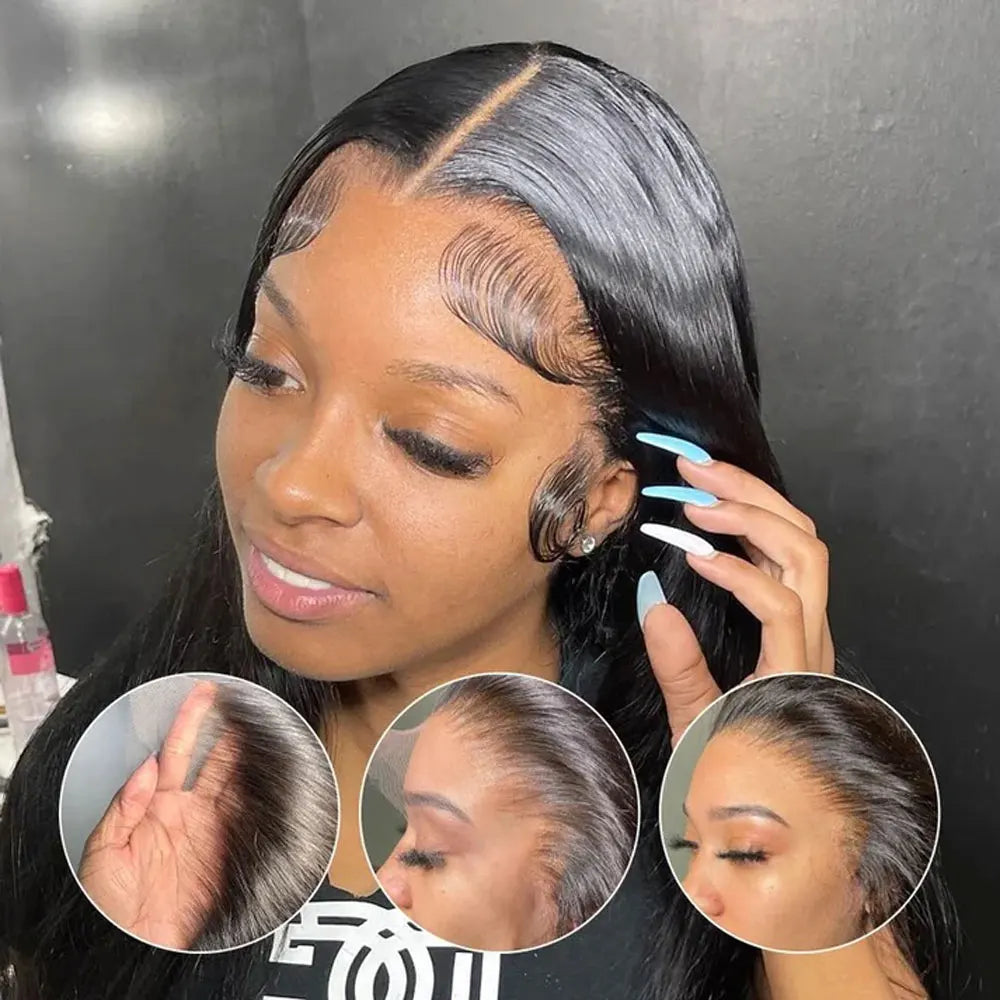 5x5 Glueless Wig 34 Inch 250 Density Bone Straight 13x6 13x4 HD Transparent Lace Frontal Wig Brazilian For Women