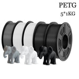TECBEARS PETG 3D Printer Filament 5KG 1.75mm petg Multi color combination set FDM 3D Printer Materials DIY Gift From US UK DE