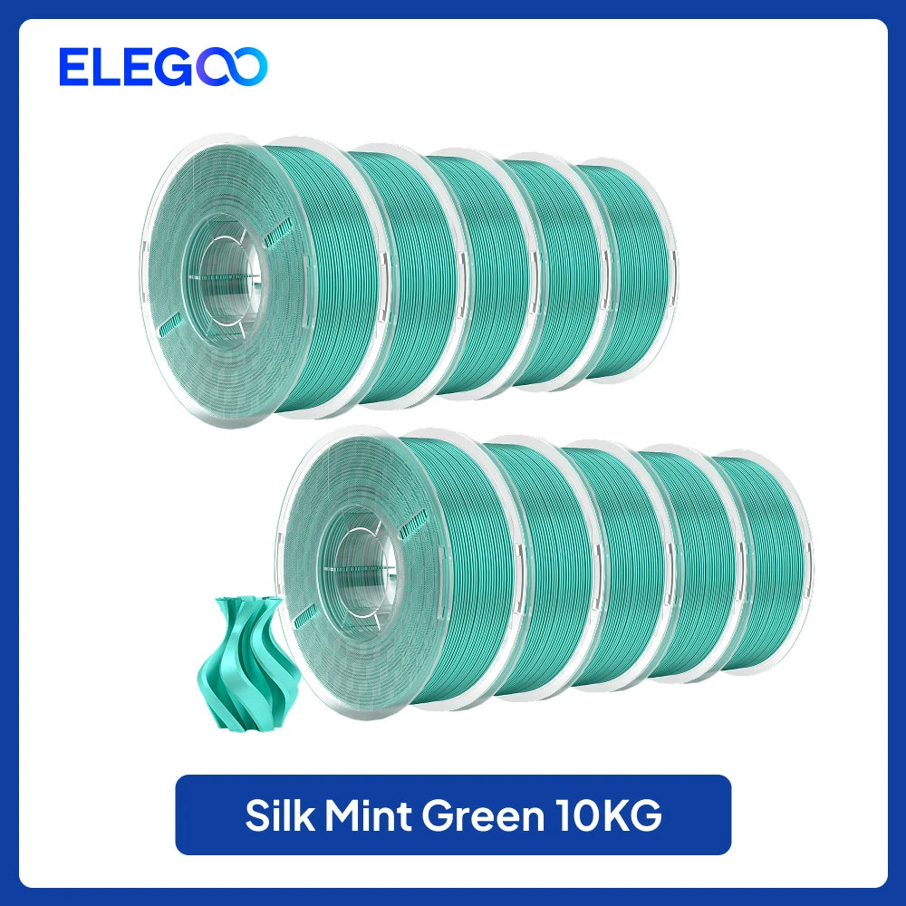 ELEGOO 5KG/10KG 1.75mm Silk PLA Filament,3D Printer Filament 1kg Gold Silver Fits for Most FDM 3D Printers