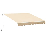 10' X 8' Retractable Awning, Patio Awnings, Sunshade Shelter W/Manual Crank Handle, Customized