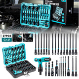 LIBRATON 27PCS Nut Driver Set with Quick-Change Ratchet Handle, Metric & SAE Nut Driver Set 6'',  for Impact Drill, Hand Tool