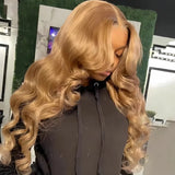 Body Wave Human Hair Wigs 27 Honey Blonde 13X6 Hd Lace Frontal Wig 13X4 Human Hair 250 Density Colored Preplucked Brazilian Wigs