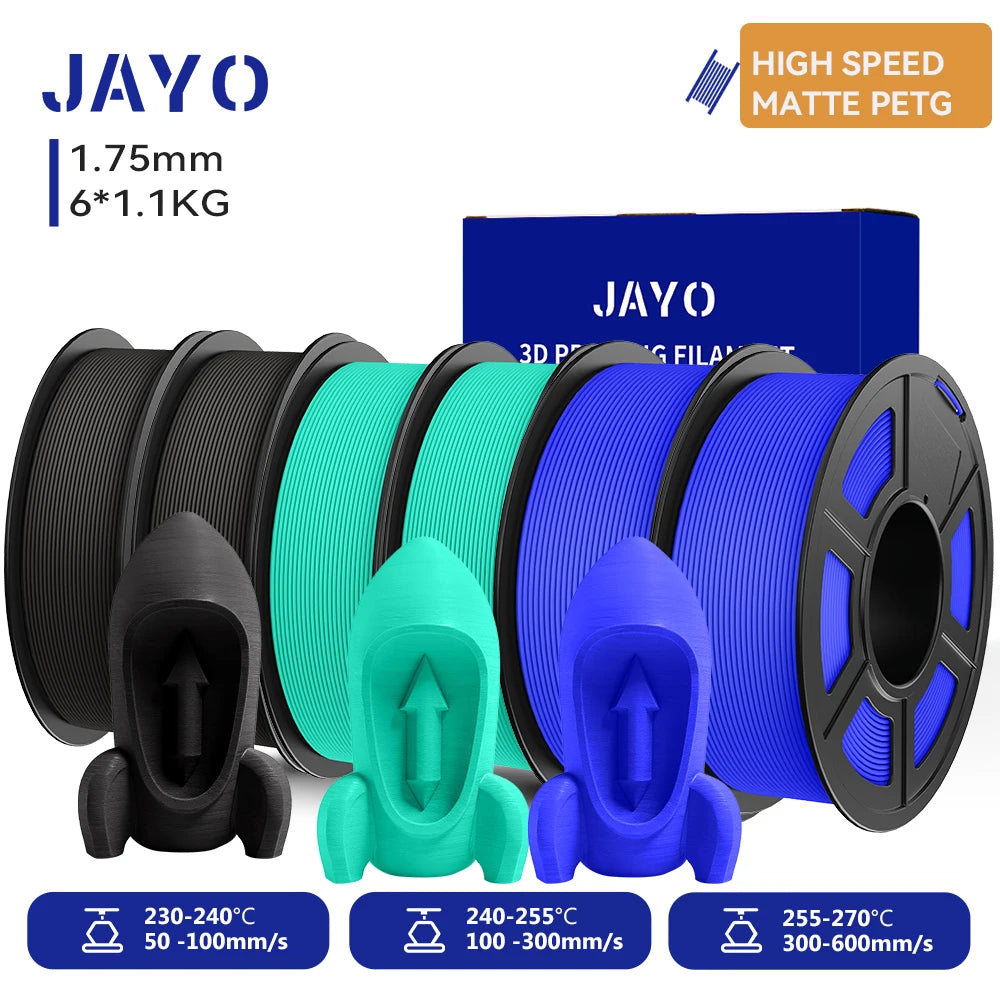 JAYO 3D PETG/ High Speed Matte PETG / PLA Classic Printer Filament 1.75mm 3D Printer Filament 6.6KG Neatly Wound PETG for 3D