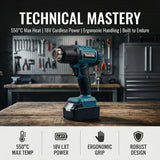 Makita 540°C Temperature Control Heat Gun 18V Cordless Handheld Hot Air Gun With LED Display Soldering Thermal Blower Tool