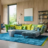 Sofa living room retro pattern high-end villa corner combination fabric sofa