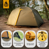 OneTigris Stella Camping Tent 4 Season 2 Person Tourist Tents Lightweight Double Layer 3000mm Waterproof Outdoor Hiking Beach
