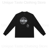 ‌Jackson Wang Same T Shirt TEAM WANG Letter Print High Quality Version Cotton Autumn Long Sleeve Tee Tops Men Women T-shirt